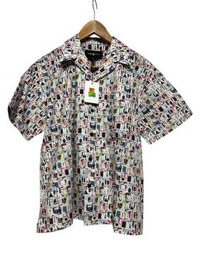 Teddy Fresh Multicolor Photo-Print Short Sleeve Button-Up Shirt
